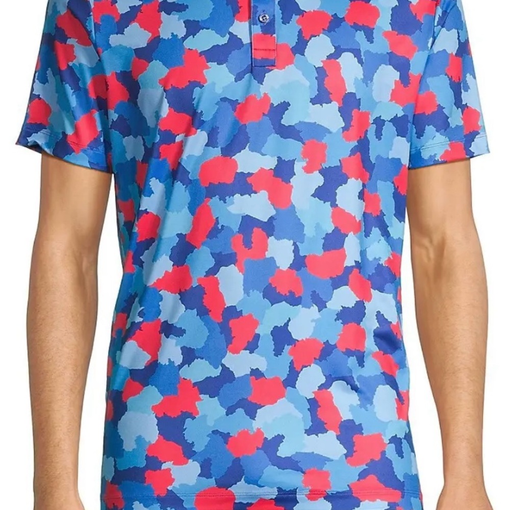 Redvanly Dawson Camouflage Polo Shirt - Mazarine Blue Size Small